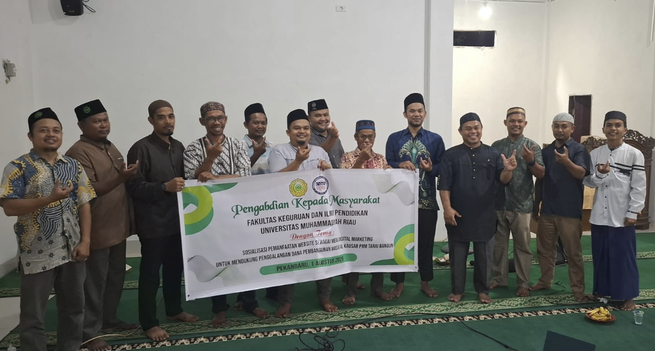 FKIP UMRI Laksanakan Sosialisasi dan Serah Terima Website PRM Tarai Bangun untuk Mendukung Digital Marketing Penggalangan Dana Masjid